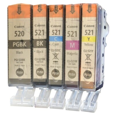 5X Original Canon Ink Cartridge PGI-520 CLI-521 For IP 3600 4600 MP 540 560 640
