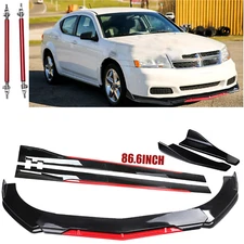 For Dodge Avenger Front Bumper Lip Splitter Spoiler 86.6Side Skirt Body Kit