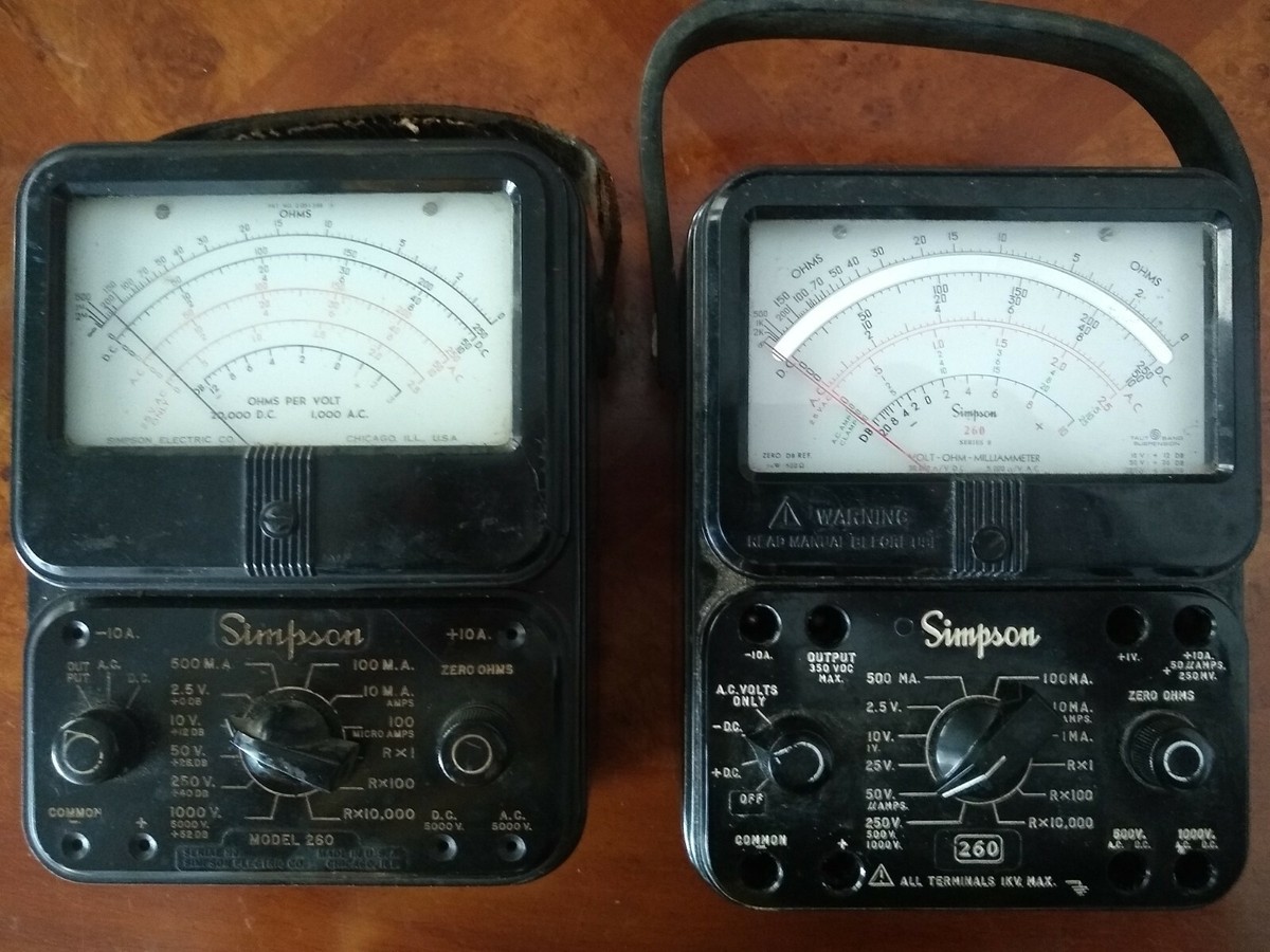 Simpson Original Model 260 VOM + Model 260 Series 8 Multimeter