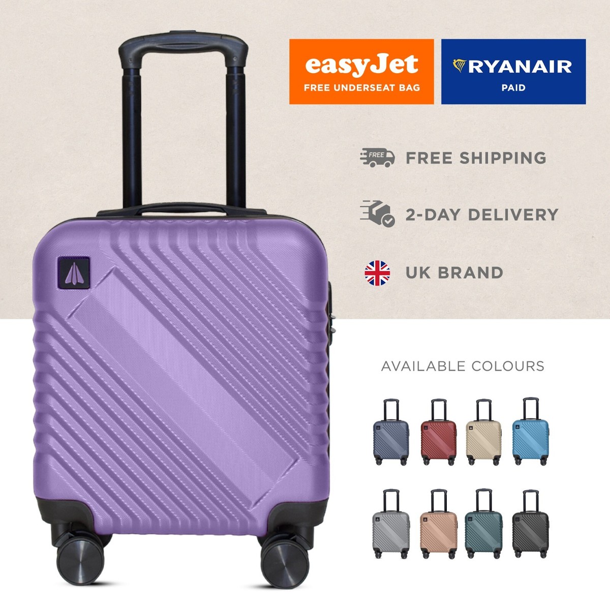 AVIO Glide Cabin Suitcase 45x36x20cm Double-Wheel Luggage with