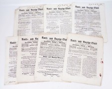 6 x Amts und Anzeige Blatt Gerolzhofen Volkach und W&uuml;rzburg 1865 Zeitung