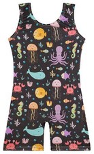 DANSHOW Girls Gymnastics Leotard Shiny Biketard XS Size