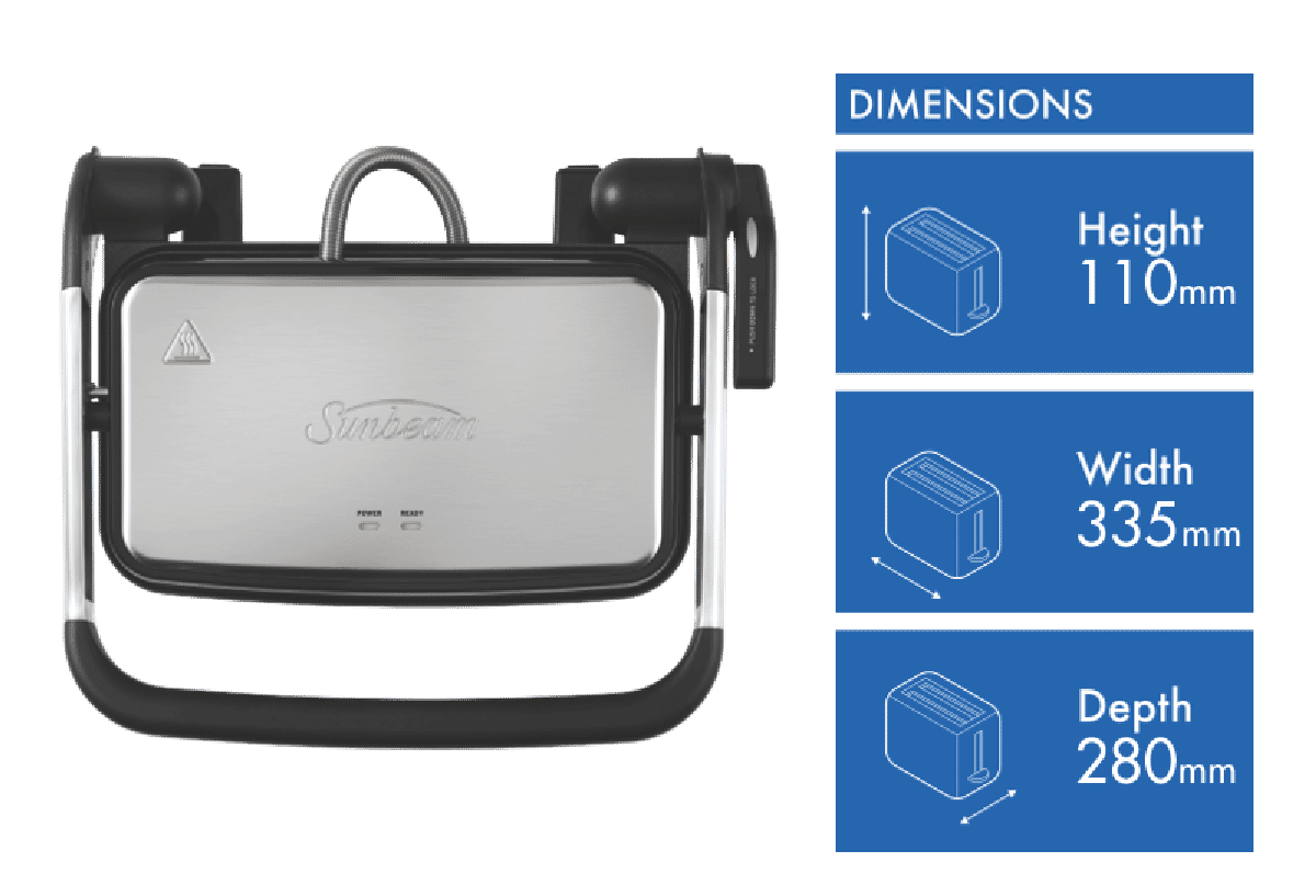 Sunbeam Cafe Style 2 Slice Sandwich Maker and Press Sandwich Press