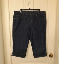 GUC Tommy Hilfiger Plus sz 16 High Rise Dark Wash Denim 99 Cotton Capri Pant