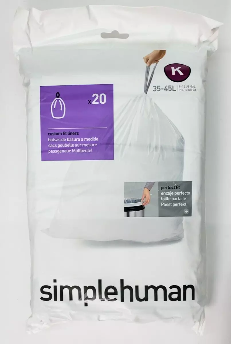 Simplehuman Code K Trash Bags 20 Count Package Custom Fit