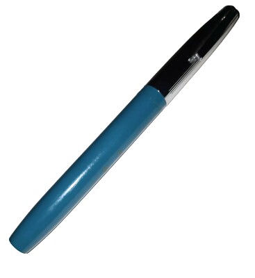 Vintage Sheaffer Fountain Pen Blue With Chome Trim Stainless Nib Cartridge Pen