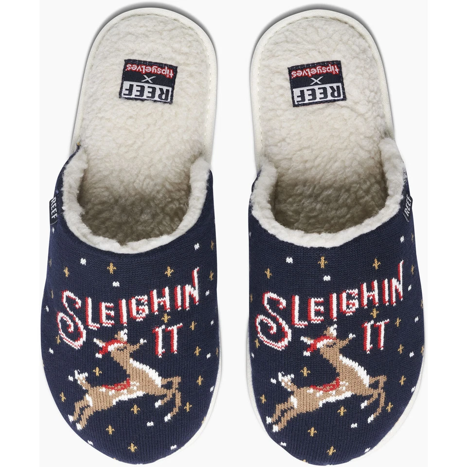 Reef x Tipsy Elves Sleighin It Hausschuhe festlich