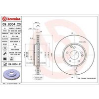 Brembo 2X Bremsscheibe Vorne 300 InnenbelüFtet FüR Mercedes-Benz Slk