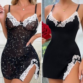 Women's Sexy-Lingerie Babydoll Sleepwear Underwear Lace Dress G-string Nightwear