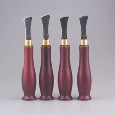 Leather Craft  Stainless Steel Press Edge Sector Ebony Tool wooden handle