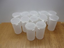 (Qty.12) Polypropylene Storage Bottles Snap Lock Screws Jewelry Parts Coins 4oz.