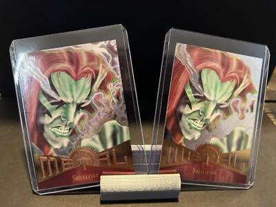 MARVEL METAL 1995 *SKULLFIRE COMBO* 2 #52 CARDS - FLASHER WITH POWER GRID 