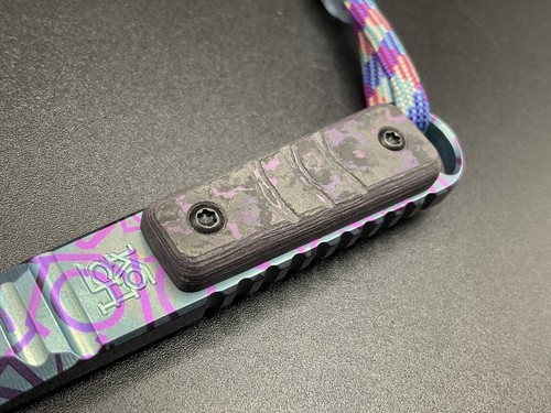 Koch Tools Kursor Blue/Purple Titanium EDC Prybar Purple Fat Carbon Inlay - Picture 3 of 6