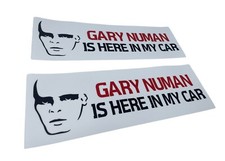 Gary Numan Is Here in My Car lot of 2 bumper Sticker 12"x4" music themed bulk