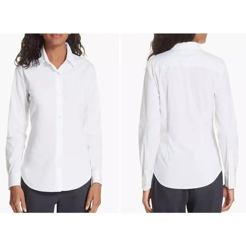 THEORY TENIA WHITE COTTON SHIRT BUTTON DOWN WOMENS SIZE M MEDIUM NEW - Picture 6 of 6