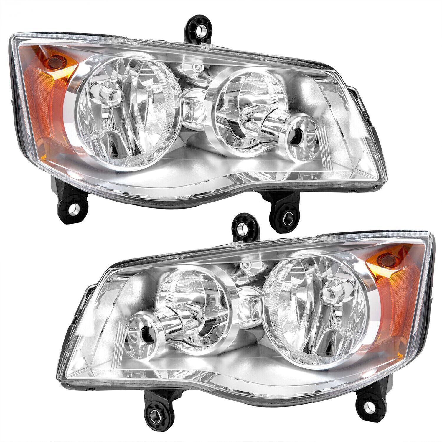 2Pcs Headlights For 2011-2020 Dodge Grand Caravan 2008-16 Chrysler Town Country