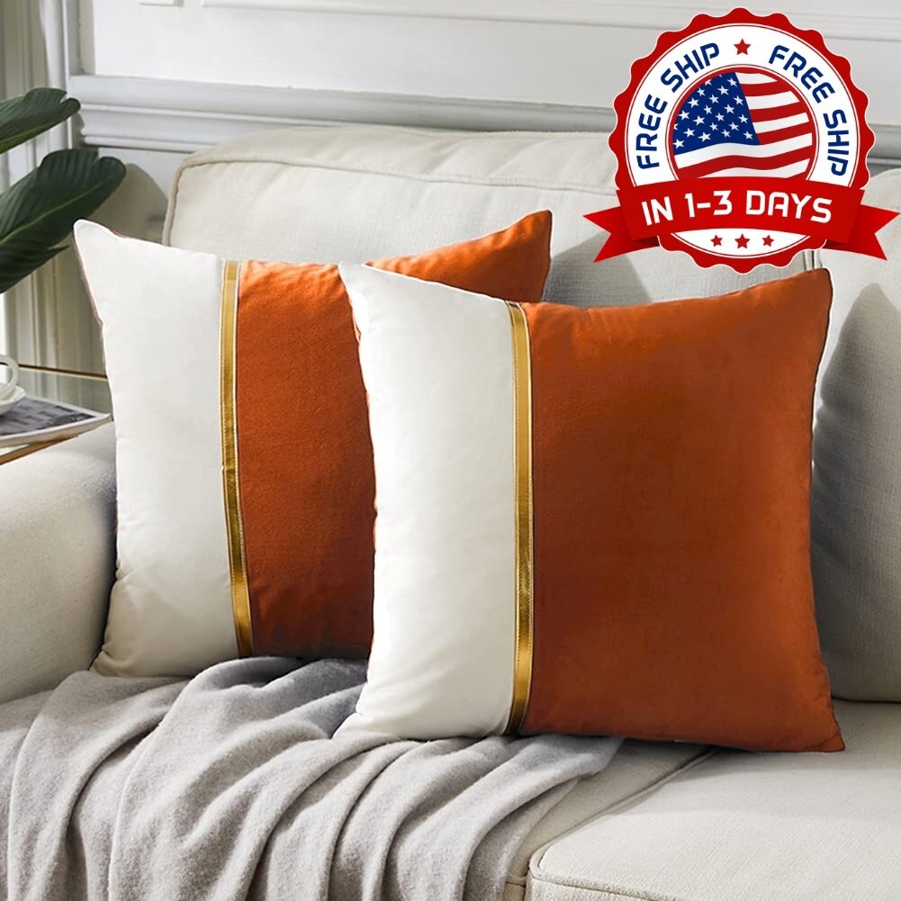 funda de almohada cojines decorativos para sala naranja cuarto muebles  sofa US