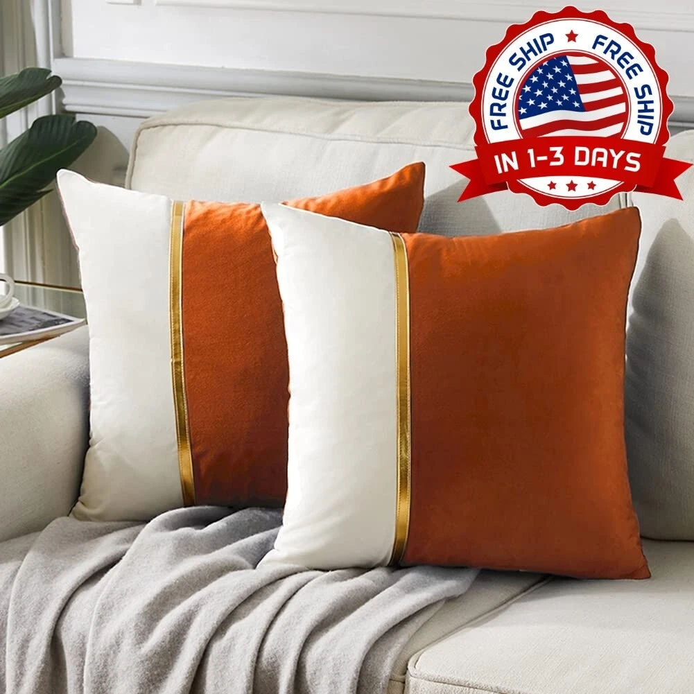 2 funda de almohada cojines decorativos para sala naranja cuarto muebles  sofa US