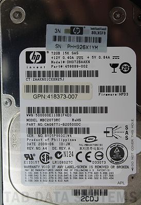 HP 432321-001 72GB 15K DUAL PORT 6Gbps 2.5