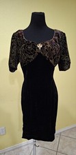 80s Scott McClintock Velvet Glitter Cocktail Dress, Size 12