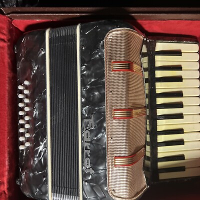 vintage 1980's Parrot Accordion 2 row 16 octive 25 keys with case