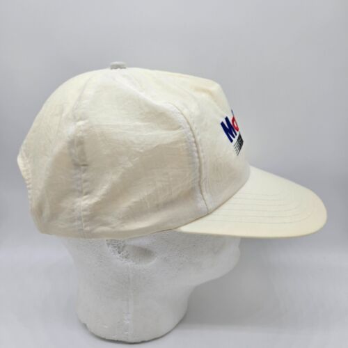 Vintage Mobil 1 Racing Snapback Hat Cap Nylon White Embroidered 80s 90s NASCAR - Picture 5 of 8