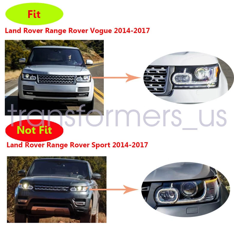 Cubierta de lente de faro izquierdo y derecho para Land Rover Range Rover 2014-2017 Foto 3 de 4