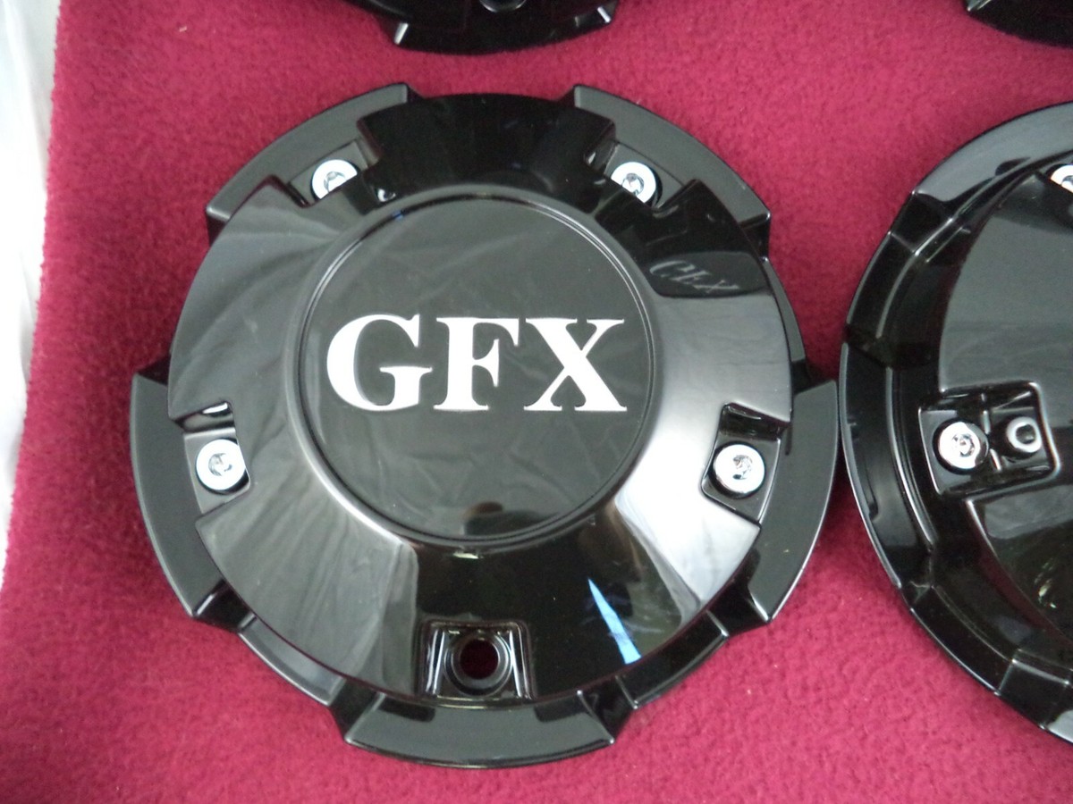 GFX Wheels Gloss Black Custom Wheel Center Cap # 749S04 (1