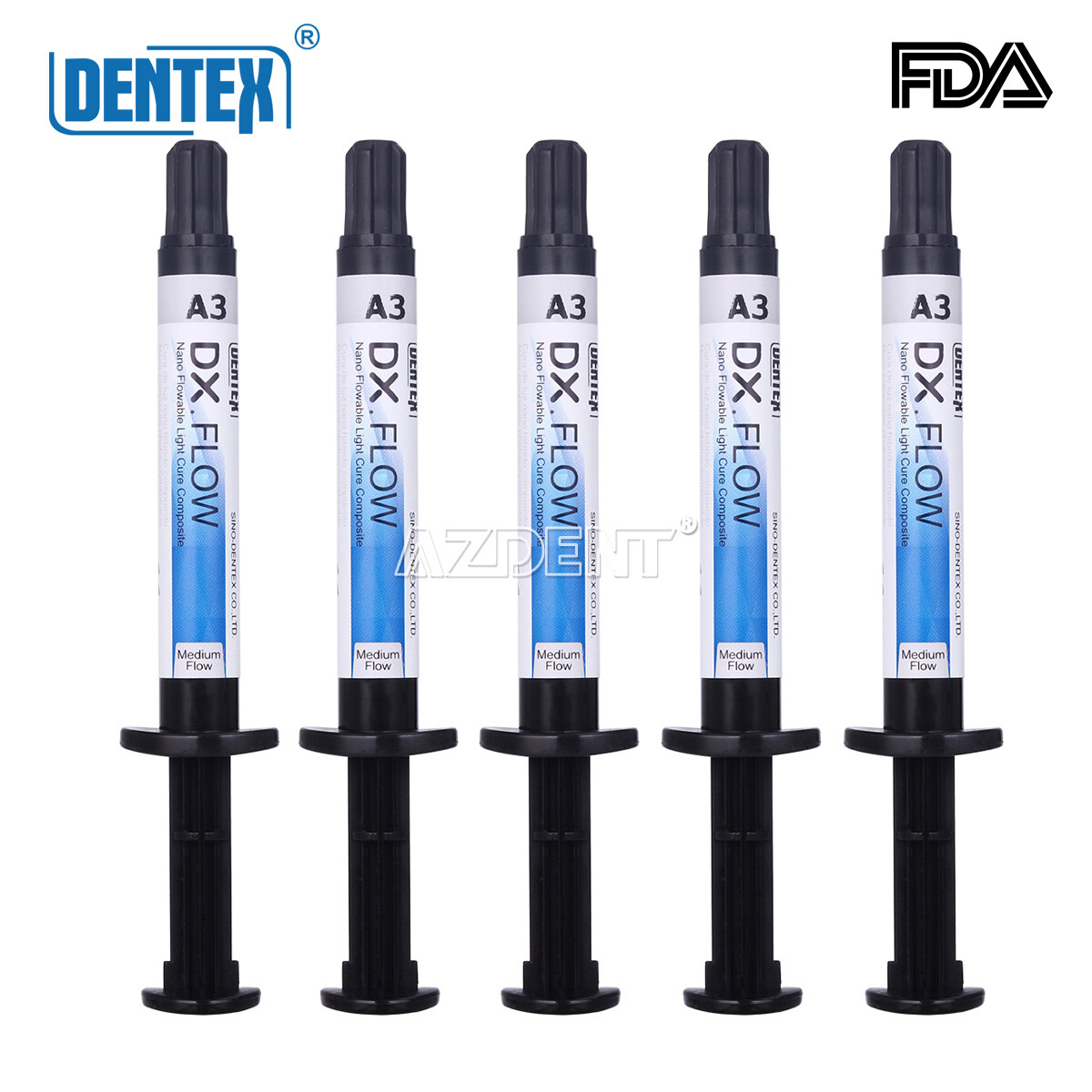 Dental Resin Medium Flow Flowable Light Cure Composite A3 DX.FLOW DENTEX 3g/PCS
