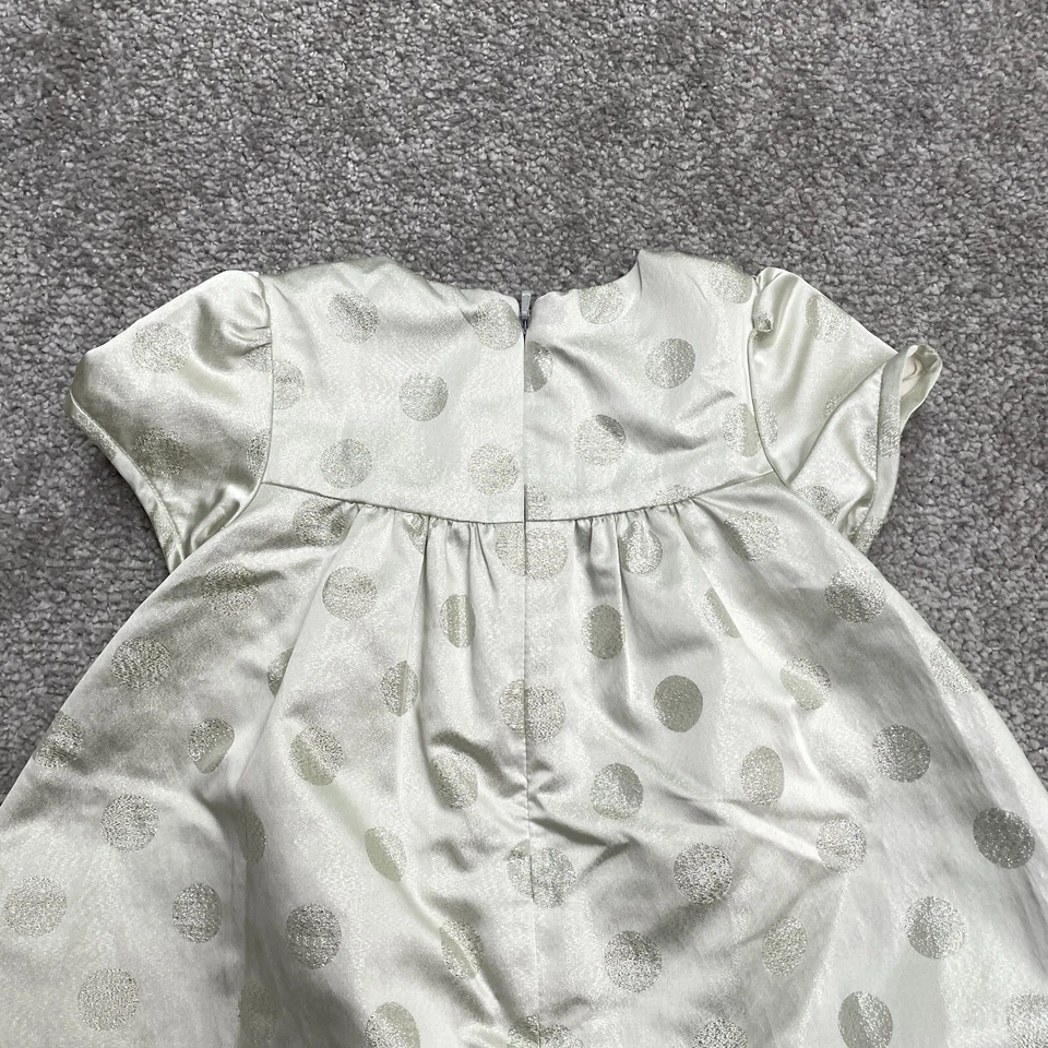 Vestido Metálico Dobladillo Burbuja Bebé Gap Infantil 12-18 Meses Blanco Plata Lunares Foto 4 de 4