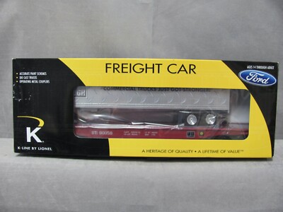 K-Line 6-21659 FORD Scale Flat Freight Car w/ Container on Trailer Chassis, NIB