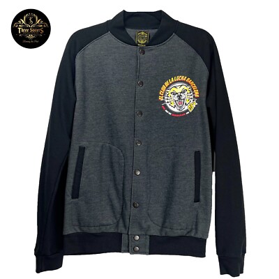 David & Goliath Bomber Jacket S Men Gray Graphic El Club de la Lucha Barcelona