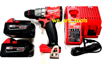 Milwaukee FUEL Drill 2903-20 18V 1/2'', (2) 48-11-1828 3.0 Battery, Charger  M18