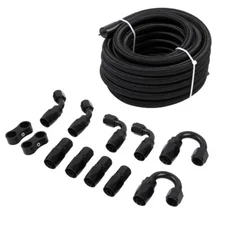 AN8 Fuel Line Kit 8AN Nylon Braided Fuel Line Hose Fitting Kit CPE 20FT Oil Line