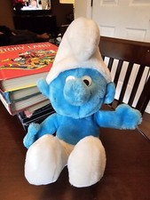 SMURF 1979 Doll 10 Peyo Wallace Berrie Plush Figure Smurf 70s Rare EUC Vintage