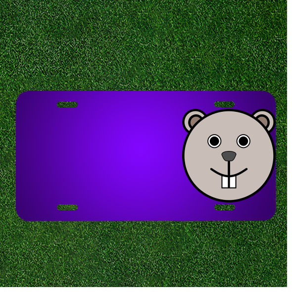 Custom Personalized License Plate Featuring Names in Head Mouse Circle Animal Design