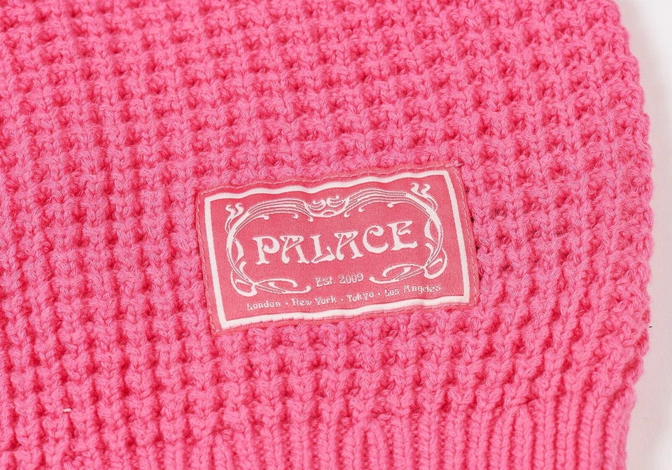 Palace открытый полоски вязаный свитер в розовый / оранжевый мужской размер большой в полоску джемпер - Изображение 4 из 4