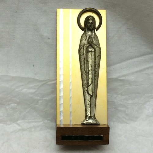 Figura religiosa vintage de la Virgen María soporte de escritorio Roma - Imagen 7 de 9