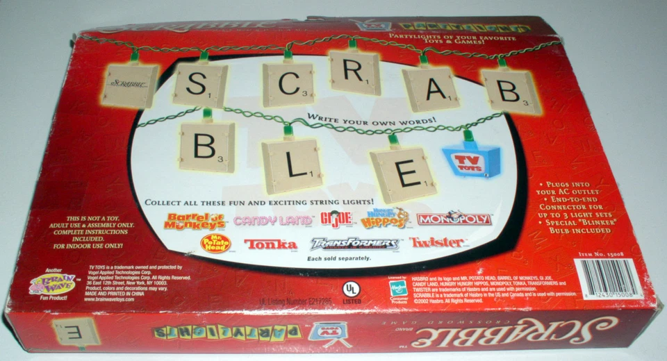 NOS Vintage Scrabble Party Light Set Rare Game lights! Holiday Lights! - Image 2 of 4