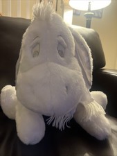 Disney Store Winnie The Pooh Snowflake Eeyore Winter White Plush 22  
