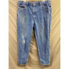Carhartt Mens Blue Denim Relaxed Fit Work Jeans Size 38x32