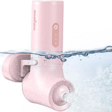 MOMFANN Bath Jet Spa, Cordless Portable Bathtub Accessories with Light Pink
