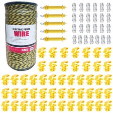 Electric Fence Wire Kit - 1312 Feet 400 Meters Electric Fence Polywire, 50 PC...