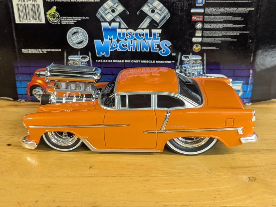 MUSCLE MACHINES 1956 Chevrolet Bel-Air VHTF Build-It SLAMMED Custom WW 1/18 1:18 - Image 2 of 4