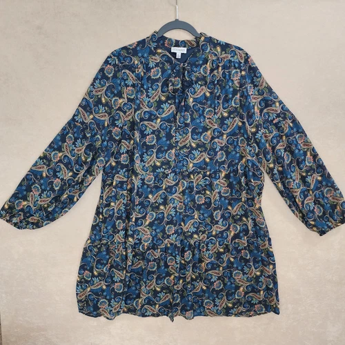 VETEMENTS Abito babydoll Luxology XL trasparente maniche a palloncino stampa paisley cravatta foderato davanti