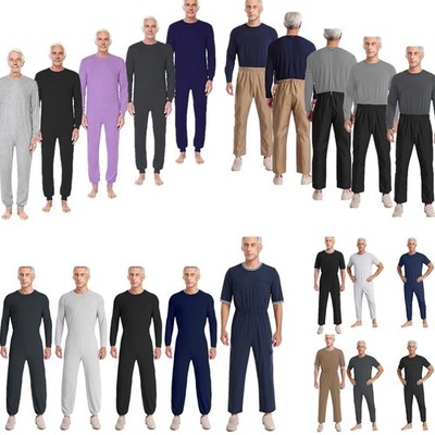 DE Herren Pflegebody Spezielle Bedürfnisse Overall Senioren Bodysuit mit Zipper
