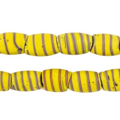 Matching Striped Oval Antique Venetian African Trade Beads #16604 10mm Ghana