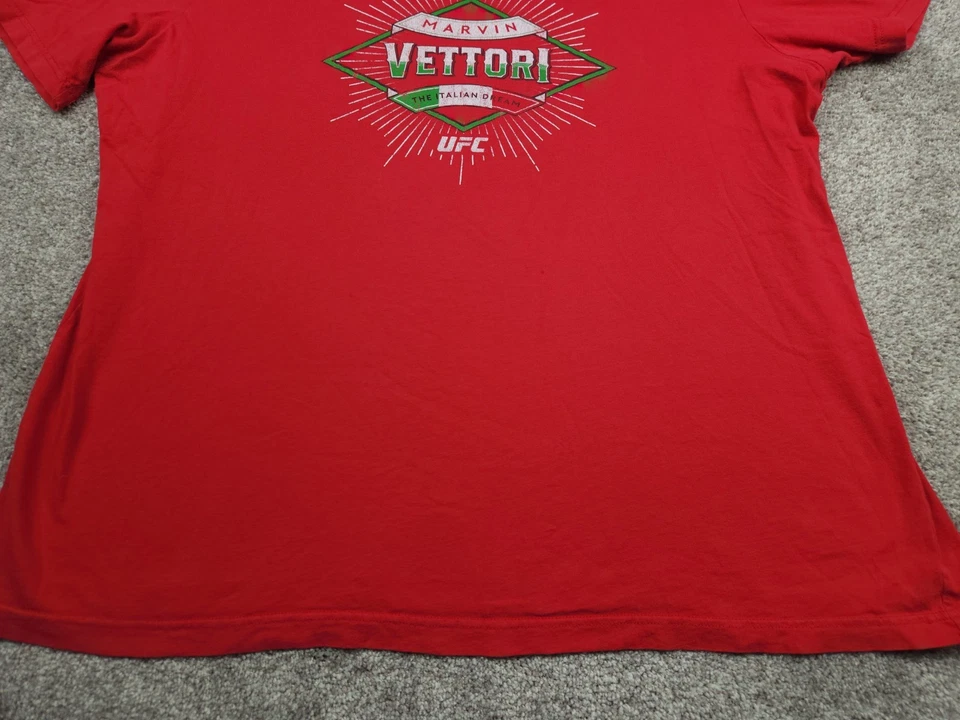  Camiseta masculina Marvin Vettori 3XL XXXL vermelha gráfica do UFC The Italian Dream  - Imagem 4 de 4