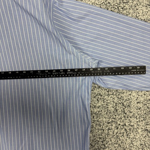 Brooks Brothers Oberhemd Herren 2XL 18-36 blau gestreift Knopfleiste französische Manschette XXL - Bild 8 von 12