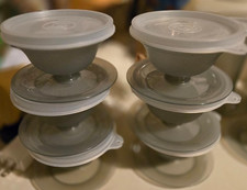 Vintage Tupperware 754 Short Parfait Dessert Sundae Cups 733 Lids rare Set of 6
